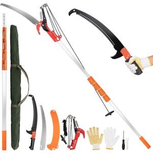 5-26 FT Manual Pole Saws for Tree Trimming, Tree Trimmer Long Handle Pruner with Telescoping Pole, Tree Pruner Extendable for Branch Cutter, Tree Trimmer, Shrub Trimmer
