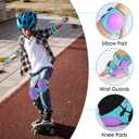 Kids/Youth Knee Pad Elbow Wrist Pads Guards Protective Gear Set, for Roller Skates,Cycling Bike,Skateboard,Inline Skatings,Scooter Riding,and Other Outdoor Sports Activities (Medium, Blue+purple)
