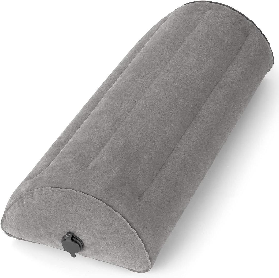 Inflatable Bolster Pillow, Half Moon Pillow for Legs, Knees, Lower Back & Head | Semi Roll Pillow for Bed, Sleeping | Knee Pillow for Side, Back Sleepers - Ankle & Knee Support - Leg Elevation