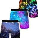 1 or 3 Pack Men's Novelty Boxer Briefs Funny Boxer Shorts Hilarious Gag Gifts Christmas Underwear for Men No Fly, Size 2XL