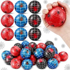 JolliLudo 30 Pcs Spider Party Favors Stress Balls 2.5'' Spider Web Soft Foam Squeeze Ball Sensory Fidget Toys Gifts for Kids Birthday Party Supplies, Girl Boy Gifts, Finger Exercise