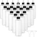 22Pack 8oz Plastic Squeezing Bottles, Clear Oil Dispenser Dropper Bottle Applicator with Twist Top Cap and Leak-Proof Inner Gasket for Crafts, Art, Glue, Paint and More (8 OZ)