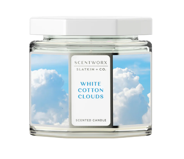 SCENTWORX WHITE COTTON CLOUDS 3-WICK CANDLE 14.5 oz