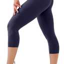 High Waisted Leggings with Pockets for Women Buttery Soft Full Length Capri Workout Yoga Pants Capri No Pockets, Large