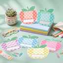 Sabary 48 Pcs Pastel Apple Magnetic Name Tags with Photo Space 4.7'' X4.7'' Reusable Dry Erase Labels Photo Nameplates Thickened Magnetic Back Name Plate Sticker for Locker Whiteboard Office Supplies