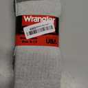 Wrangler Mens Cotton Full Cushion Crew Work Boot Socks 2 Pair Pack (Large, Grey)