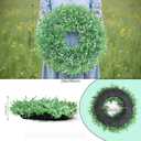 26'' Summer Wreath for Front Door, Porch- Artificial Eucalyptus, with Babys Breath Flowers Large Wreath for Home, Farmhouse Wall Decor, Green White