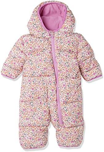 Amazon Essentials Unisex Babies' Water-Resistant Winter Puffer Snowsuit for Boys and Girls- Ivory Delicate Floral 18M