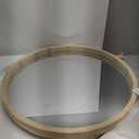 LYYYXGYP Round Wood Mirror 24 Inch Farmhouse Wall Mirror Wooden Framed Circle Mirror for Bathroom Vanity Living Room Bedroom