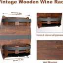 Whiskey Barrel Shelf Wall Mounted, Vintage Wine Rack With Glass Holder