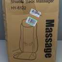 Shiatsu Back Massager with Heat, Massage Chair Pad Seat Cushion for Stress Relief, Deep Tissue Kneading & Roller, 2 Vibration Motors, Back Waist Hip Massager, PU Leather, with 2 Adapters
