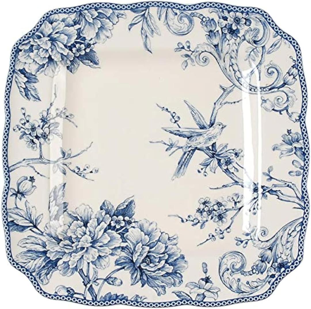 222 Fifth Adelaide Blue & White 11" Dinner Plate - 1 Replacement plate only