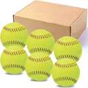 Softballs,Practice Softballs,Softball for Youth Teenager/Adults Players Training Ball,Safe Throwing for Indoor or Outdoor,Catching and Batting Practice,Cork Rubber Center