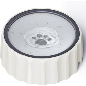 FORWH Dog Small Animals Water Bowl No Spill 70oz/2L Large Capacity Dispenser Non Slip No Splash Small Animals Bowl Pet Slow Feeder No Drip Dog Water Bowl on Vehicle for Dogs and Cats - Grey