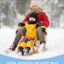 Winter Hats for Kids - Warm Toddler Beanie Hat with Ear Flaps, Toddler Girls Winter Hat for 3-8 Years Boys Girls (Black, 3 Pack)