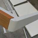 Oxton White Metal Outdoor Patio Chaise Lounge