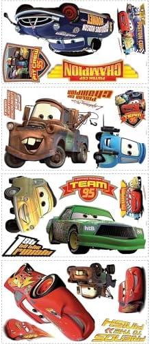 Pack Of 2 Room Mates Disney Pixar Cars Piston Cup Champs Peel & Stick Wall Decals , RMK1518GM