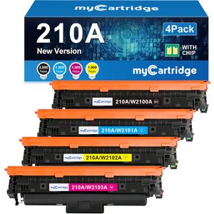 210A Toner Cartridges 4 Pack (with Chip) Compatible Replacement for HP 210A 210X for Color Laserjet Pro MFP 4301fdw 4301fdn Pro 4201dw 4201dn Series Printer Ink W2100A W2100X High Yield (BCMY, 4-Pack)