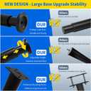 4 Pcs Adjustable Height Furniture Support Legs [with Screws] 3.15-4.72 inch, Metal Heavy Duty Furniture Replacement Legs for Chair/Bed/Sofa/Cabinet/Couch/Dresser/Bed/Table (Black)
