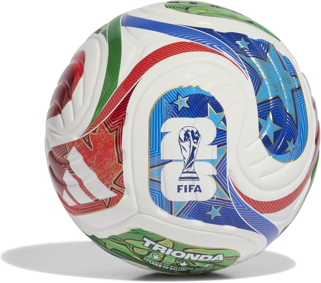 Adidas Unisex-Adult World Cup Mini Soccer Ball, White/Team Royal Blue/Solar Blue/Power Red, 1