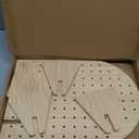 2 Sets Keychain Display Stand Wooden Pegboard Display Stand with 25 Pcs Dowel Rods Oval Bracelet Organizer Holder for Jewelry, Craft Shows, Necklace, Selling, 15.75" x 11.81"(Wood)