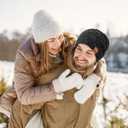 PAGE ONE Mens Winter Slouchy Beanie Warm Fleece Lined Skull Cap Baggy Cable Knit Hat (Blue)