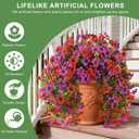 Artificial Flowers for Outdoor Faux Hanging Plants Spring Outside Decor | 2 Bundles Fake Silk Flowers Realistic Outdoor Flowers No Fade UV Resistant Porch Patio Window Yard Balcony Garden Decoration