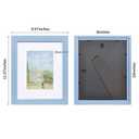 Muzilife 8x10 Wood Picture Frame Flat Display Pictures 5x7 with Mat or 8x10 Without Mat for Wall or Tabletop 4pcs, Blue