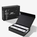 LWK Men's Bamboo Viscose Athletic Crew Socks, Thick Cushioned Moisture Wicking Breathable Running Socks, 6 Pack Gift Box, Size Large (Black)