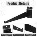 Oudain 30 Pcs 12" Slatwall Shelf Bracket with Lip Heavy Duty Slat Wall Brackets Bulk Floating Metal Slatwall Accessories for Shelving Display Garage Kitchen Mounting Supplies (Black)
