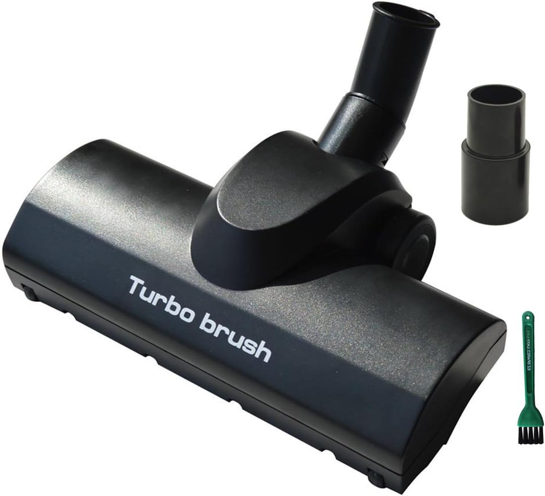 EZ SPARES Brush Head Rlacement for Universal Vacuum,Turbo Floor Brush Head 1 1/4" 32mm,Longer Wiper Hardwood Flooring Big Wheel Cleaner Brush (Black)