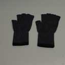 Merino Wool Fingerless Gloves for Men Women Half Finger Gloves Thermal Soft Knit Liner for Hunting Fishing Hiking (Small-Medium, Black Gray)