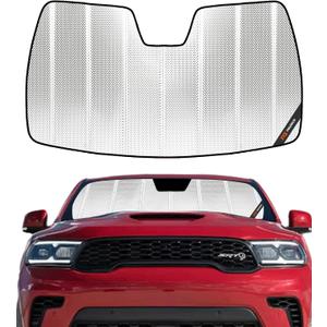 Pigenius Windshield Sun Shade for Dodge Durango 2021-2025. Reflective Aluminum Film Front Window Sunshade - BLAZBLOCK