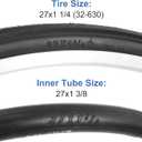RUTU 2 Pack 27x1 1/4 Road Bike Tires and 27" Bike Tubes - Schrader Valve with 2 Rim Strips,Tire Levers - Fit for 27x1.25 27 x 1 1/4 Bike Bicycle Tires and Tubes
