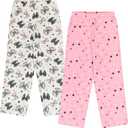 Mad Dog Girl's Pajama Pants - 2/3 Pack, Soft Micro Fleece Fashion Sleepwear Lounge. Sizes: 6-16 (XL)