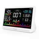 16-in-1 Air Quality Monitor Indoor, 7" Display with 9 AQI Metrics & 7 AQI Alarms, Monitors CO2, PM2.5, PM1.0, PM10, HCHO, TVOC, Temperature, Humidity & AQI, Time, for Home,Office, Car, Plants & Pets