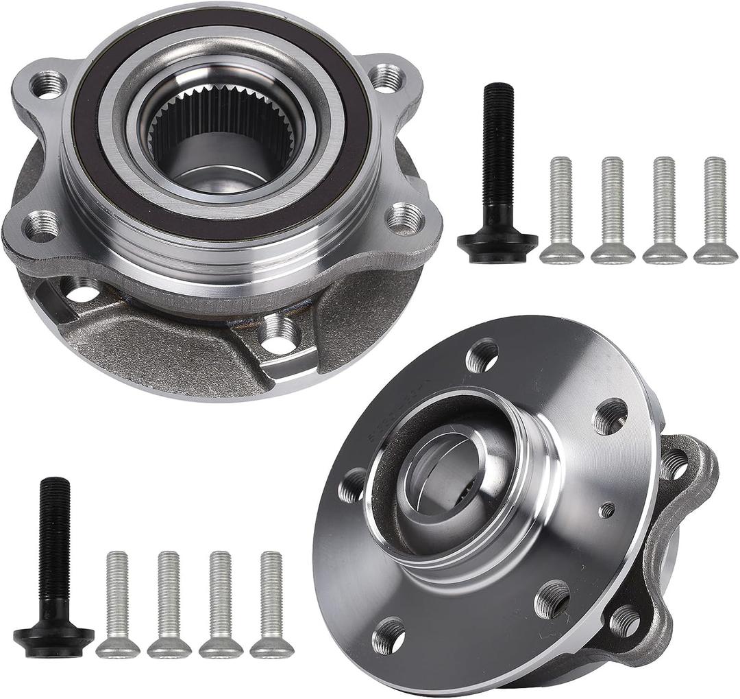 KUSATEC 513301-K 2pcs Front/Rear Wheel Bearing and Hub Assembly Compatible with 2008-2015 Audi A4 A5 A6 A7 A8 Quattro RS5 RS7 allroad Q5 SQ5 S4 S5 S6 S7 S8