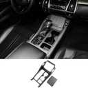 Matte Wood Grain ABS Car Center Console Gear Shift Panel Cover Front Central Water Cup Holder Frame Cover Trim Compatible with Sorento 2021-2025 Accessories