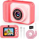 Kids Camera, 1080P Portable HD Digital Camera with 32G SD Card, Best Party Toys Birthday Gifts for Boys Girls 5 6 7 8+ Year Old - Pink