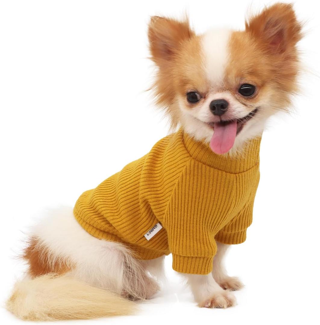 LOPHIPETS Small Dog Turtleneck Sweaters for Chihuahua Puppy Clothes-Yellow/M 