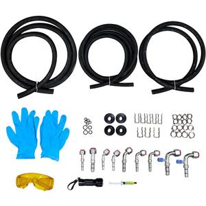 134a Universal AC Conditioning Hose Kit with Service Ports/O-Ring Fittings Clips/E-Z Clip Hose End Fittings Fits for Custom Cars Trucks Street Rods