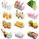 12 Pack Small Clear Plastic Storage Bins, Acrylic Kitchen Organizer and Storage Bins, Fridge Organizer, Small Plastic Containers Bins, Cabinet Organizer for Pantry,Bathroom,Refrigerator, Shelf