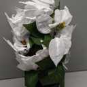 17" Poinsettias Artificial Christmas Flowers 11 Heads Fake Poinsettia Plants for Home Porch Garden Office Indoor Outdoor Christmas Winter Decorations White