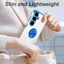 Tnarru Designed for Samsung Galaxy S25 Clear Case with Stand [Magnetic Ring Holder Kickstand] Soft TPU Bumper Non-Yellowing Anti-Scratch Lightweight Slim for Samsung Galaxy S25 Case Blue