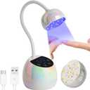 U V LED Nail Lamp - 36W Mini Cordless Flash Cure Lamp for Gel x Nails, Gooseneck Portable Gel Nail U V Light Nail Dryer Auto Sensor with 3 Timers and LCD Display for Home DIY (White)