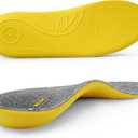 WALKHERO Wool Insoles - Fleece Arch Supports Inserts, Plantar Fasciitis Relief, Cushion Comfort Warm Sheepskin Shoe Insoles for Cold Weather (Dark Gray Men's 7)