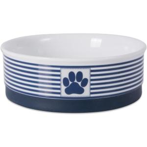 Bone Dry Paw & Patch Ceramic Pet Collection, Medium Bowl, 6x2", Nautical Blue