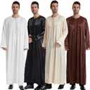 Men's Islamic Arab Kaftans Robe for Eid, Dubai Ramadan Daily Clothes - Muslim Thobe Shirt