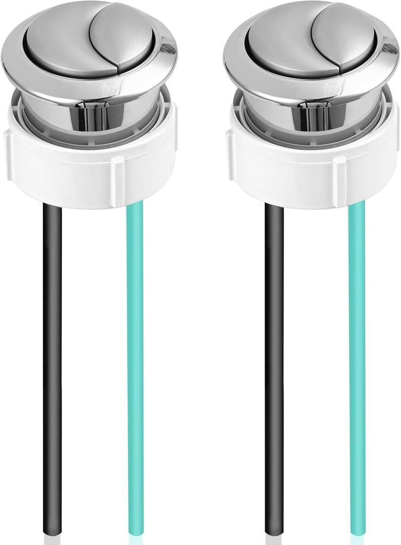 38mm Toilet Push Button Replacement, Dual Flushing Toilet Push Button Spare Parts, Compatible with Geberit & Kohler Part, Satin Chrome, Easy to install, 2Pack