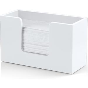 Paper Towel Dispenser Countertop, Wooden Bathroom Paper Towel Holder, White Napkin Holder for Kitchen, Countertop Multifold C-Fold, Z-Fold, Trifold Paper Hand Towel Dispenser for Bathroom Toilet